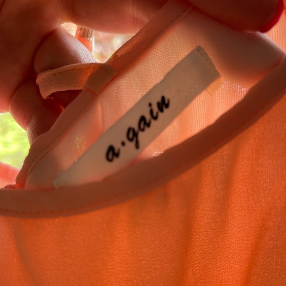 Womens Peach Dress Hi Low Sz Medium A.gain - Picture 4 of 8